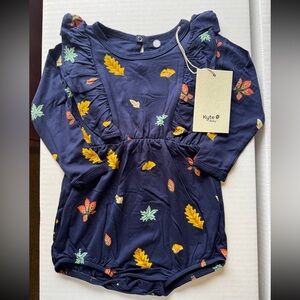 NWT Kyte BABY Fall leaves foliage long sleeve romper